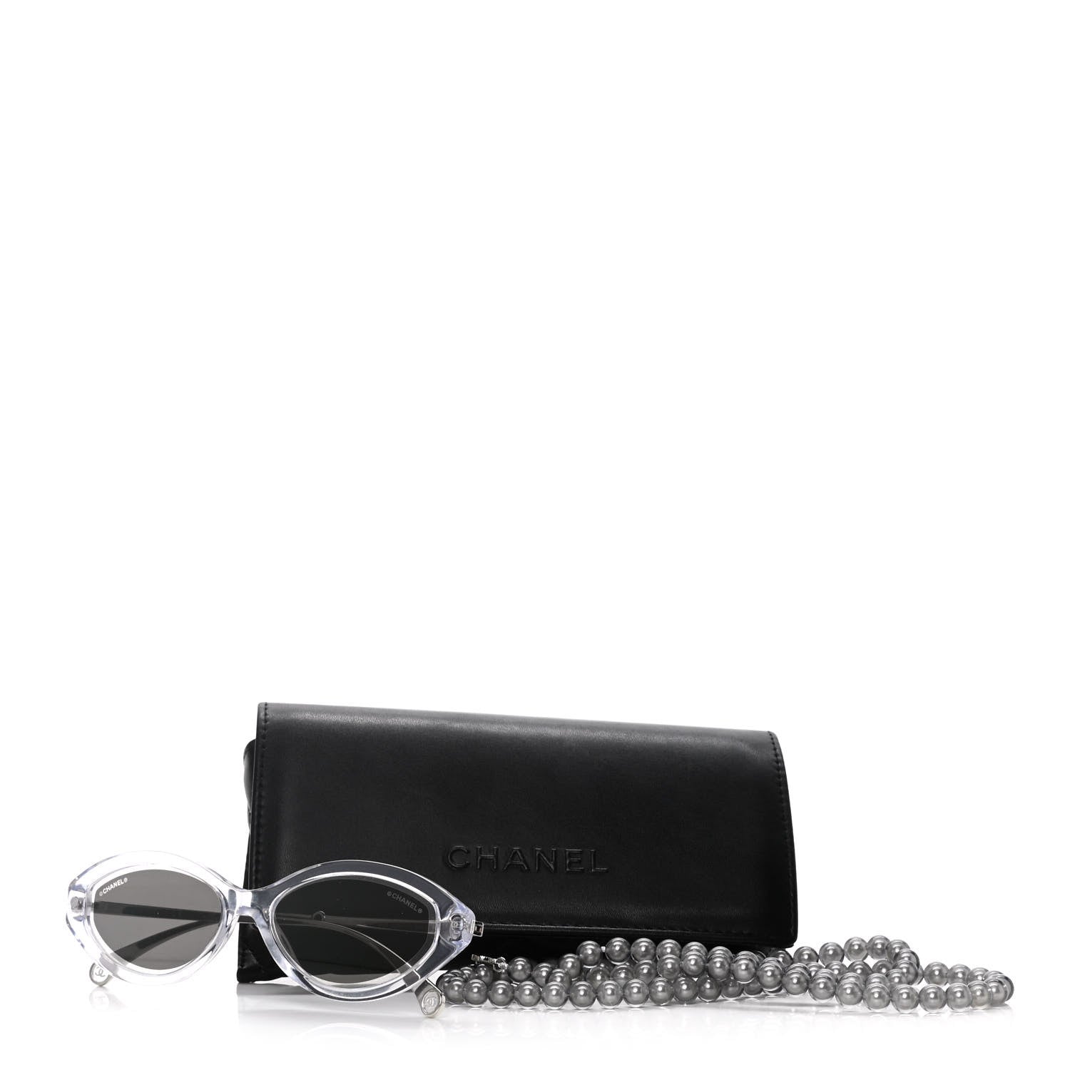 Chanel Oval Removable Pearl Chain Sunglasses 5424 Silver 9 of 9