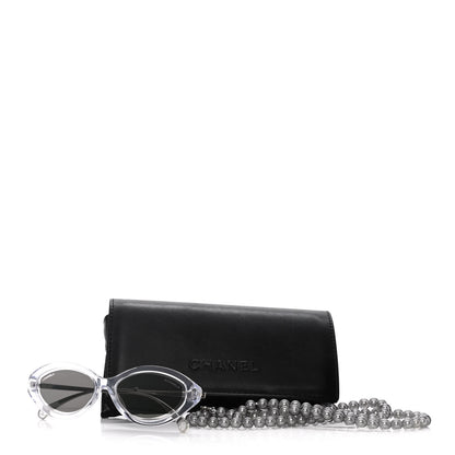 Chanel Oval Removable Pearl Chain Sunglasses 5424 Silver 9 of 9