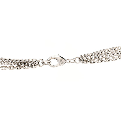 Chanel Baguette Crystal CC Shield Multi Strand Long Chain Necklace Silver 6 of 6
