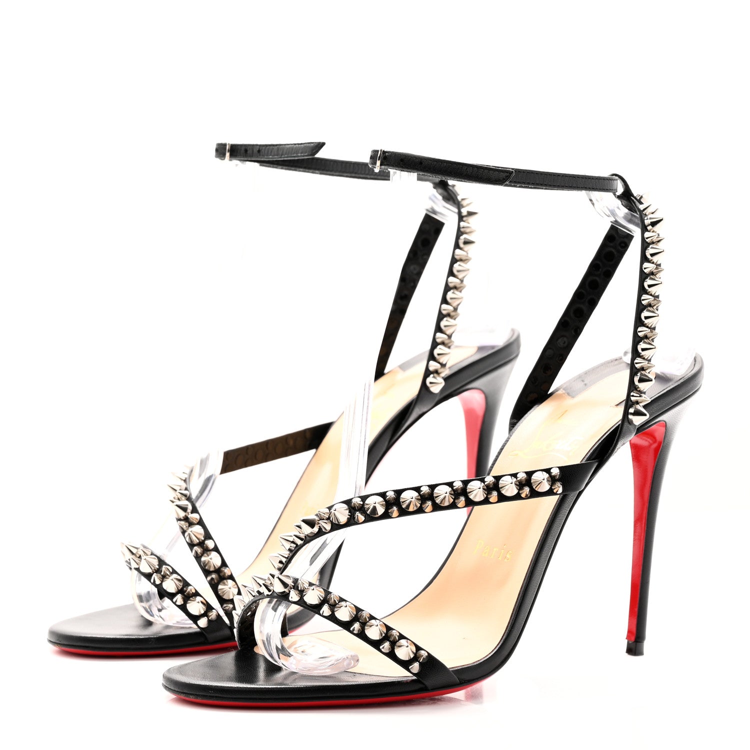 Christian Louboutin Nappa Spike Mafaldina 100 Sandals 39.5 Black 3 of 19