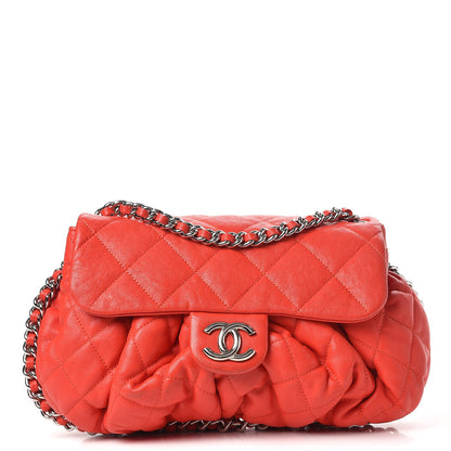 Chanel Washed Lambskin Chain Around Medium Messenger Red 1 of 15