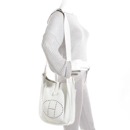 Hermes Taurillon Clemence Evelyne III GM White 8 of 15