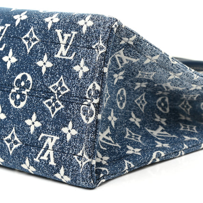 Louis Vuitton Monogram Jacquard Denim Onthego MM Bleu 9 of 10