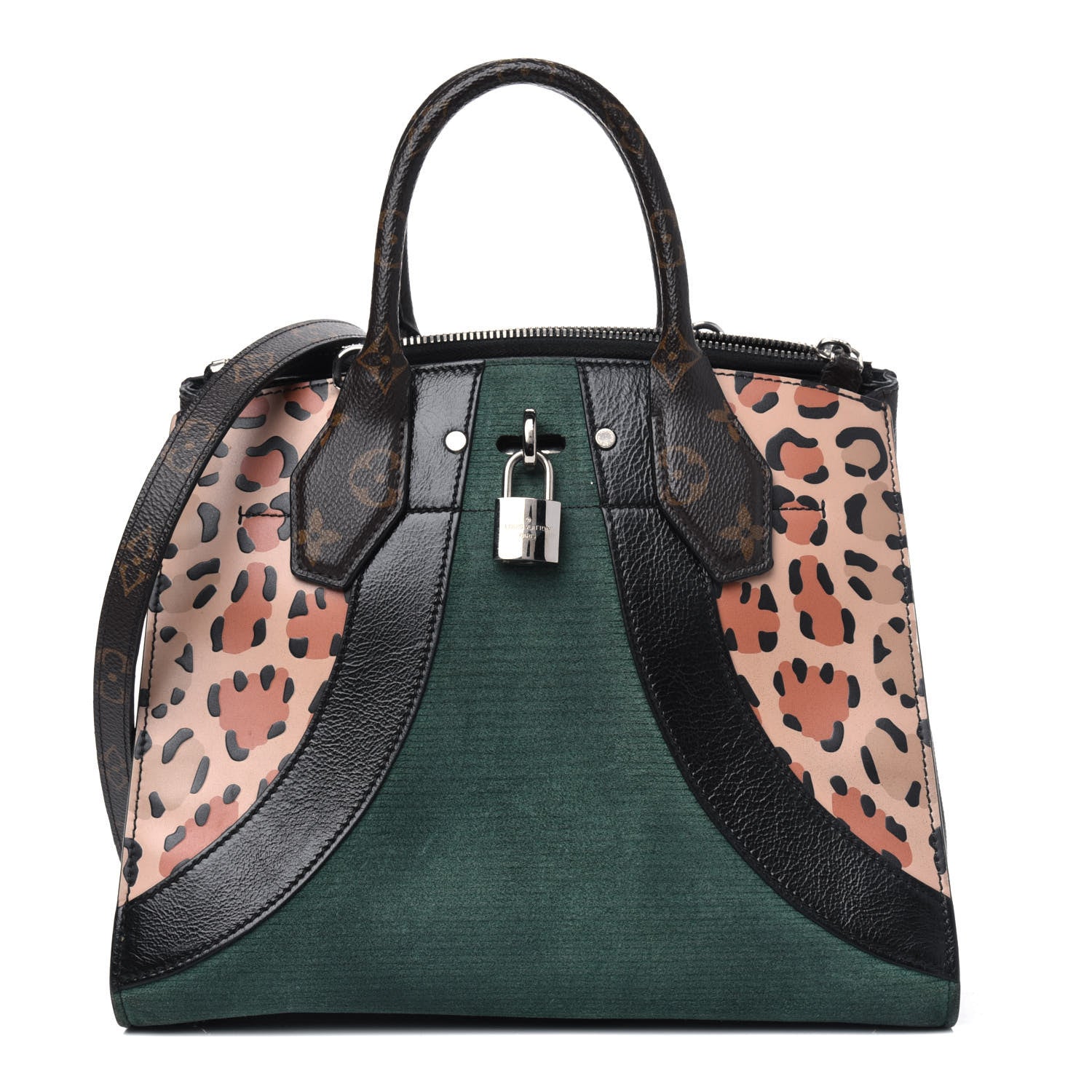 Louis Vuitton Leopard Print Calfskin Corduroy City Steamer PM 1 of 6