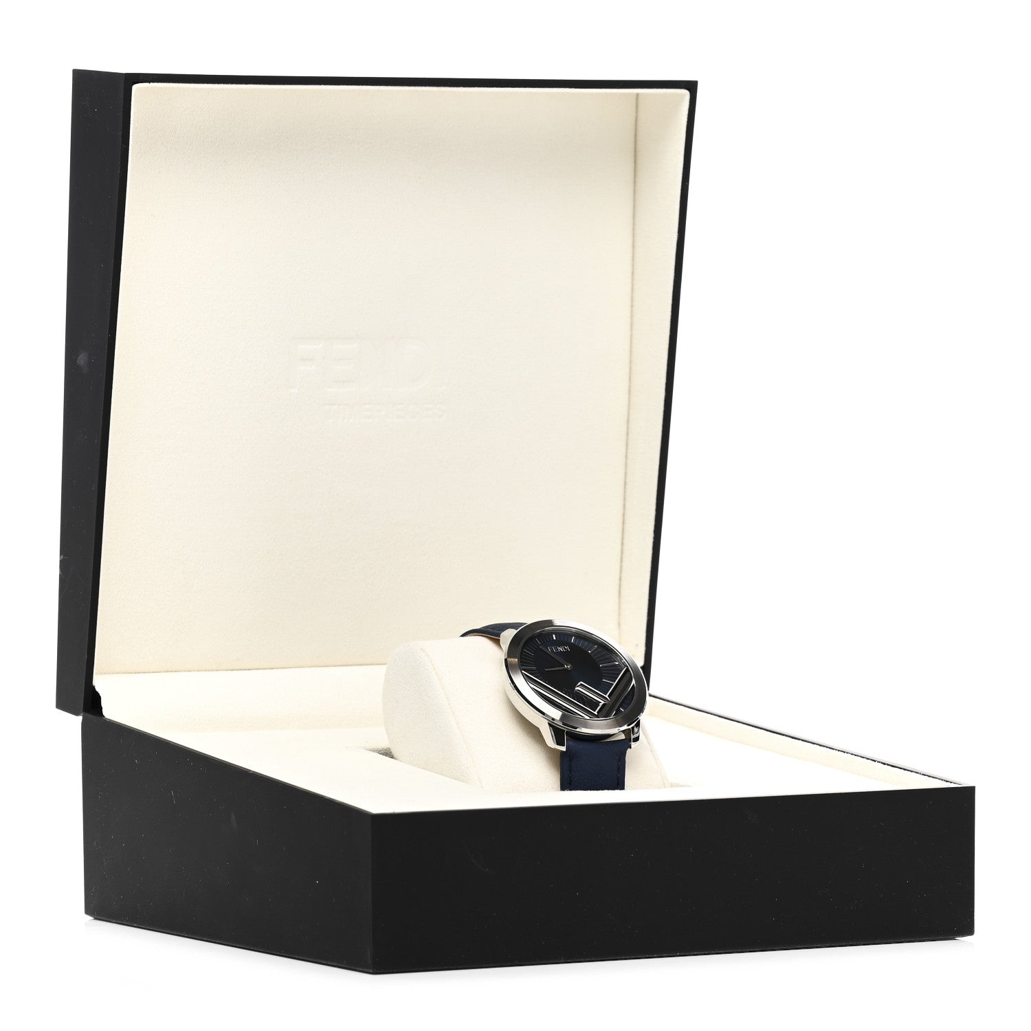 Fendi Stainless Steel Calfskin 40mm Run Away Quartz Watch Blue 5 of 5