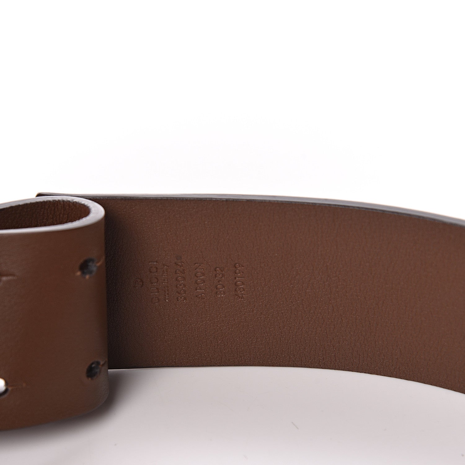 Gucci Calfskin Horsebit Wide Belt 80 32 Brown 4 of 6
