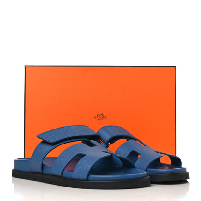 Hermes Epsom Womens Chypre Sandals 39 Bleu Bleuet 8 of 8