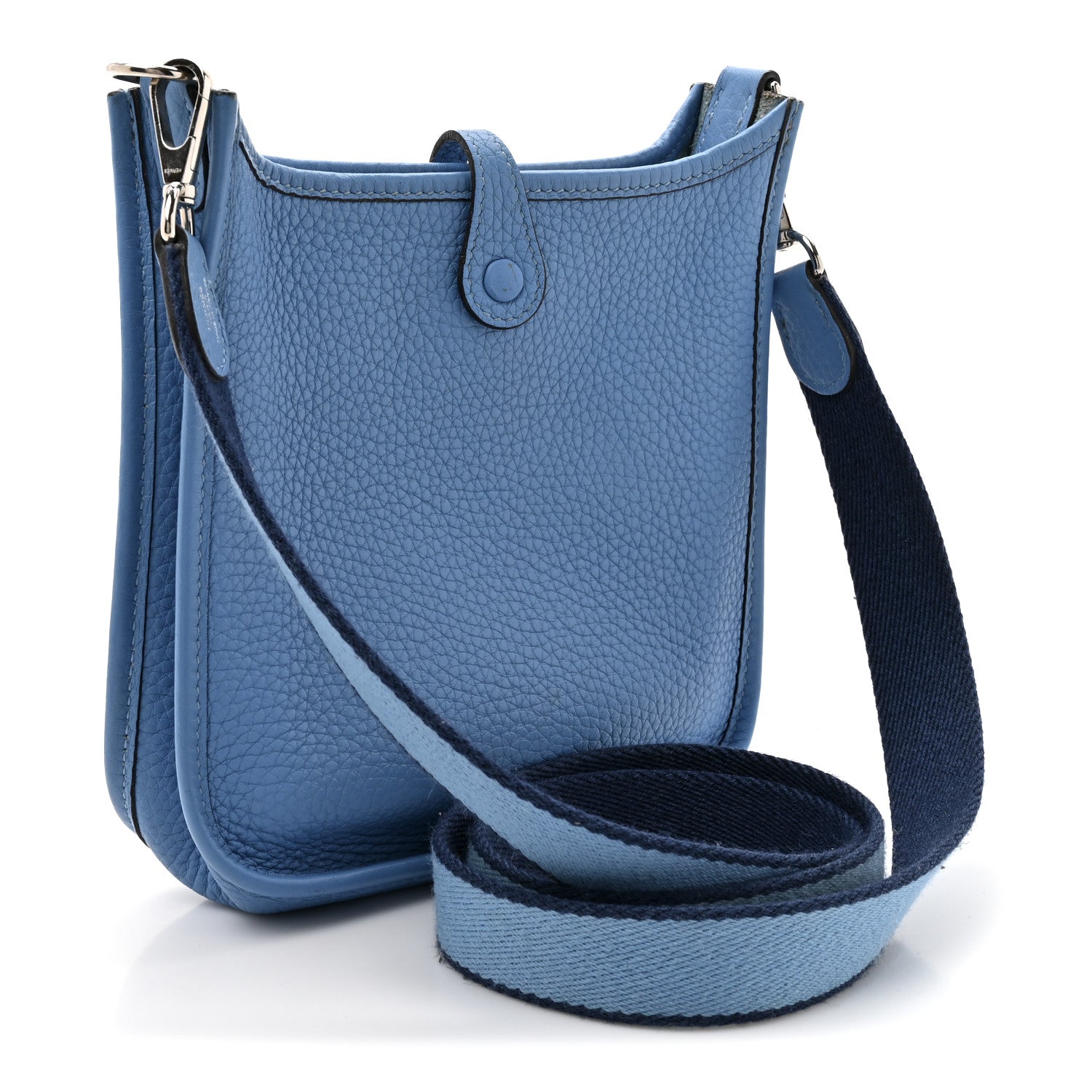 Hermes Taurillon Clemence Amazone Evelyne TPM Bleu Paradis Bleu Saphir 2 of 12