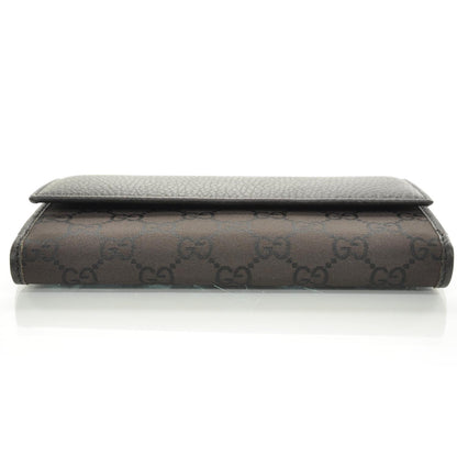 Gucci Monogram Nylon Leather Continental Wallet Brown 4 of 9