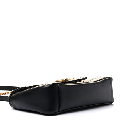 Gucci Calfskin Matelasse Studded Small Pearly GG Marmont Shoulder Bag Black 3 of 4