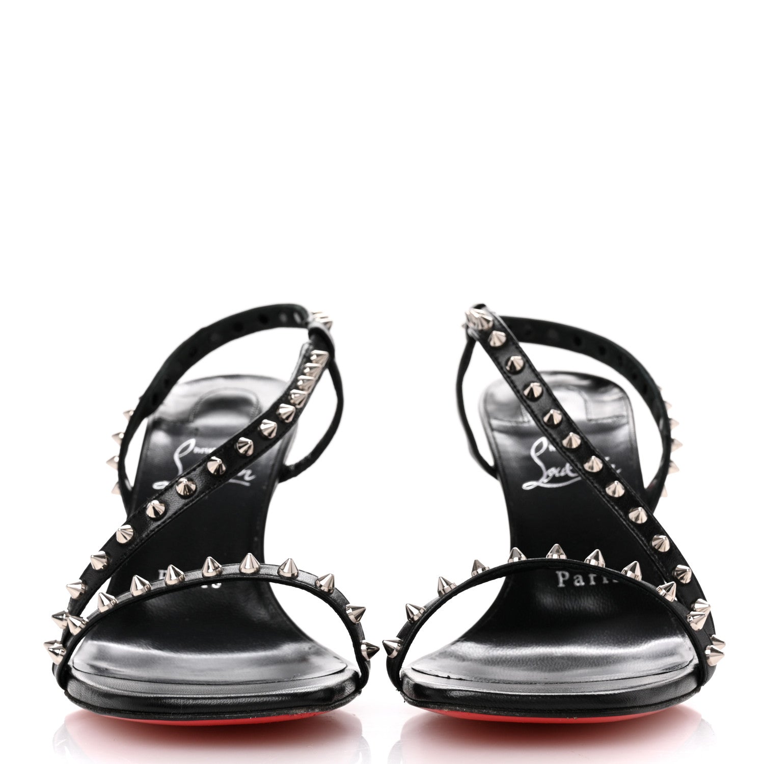 Christian Louboutin Nappa Rosa Condorapik 85 Spike Sandals 38 Black 3 of 9