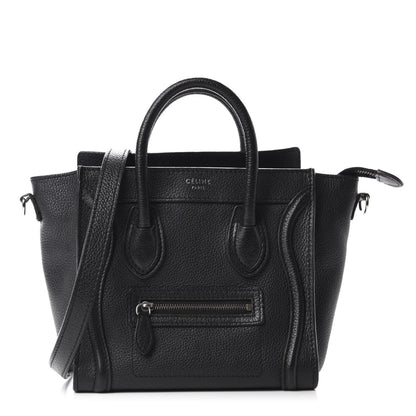 Celine Drummed Calfskin Nano Luggage Black 1 of 9