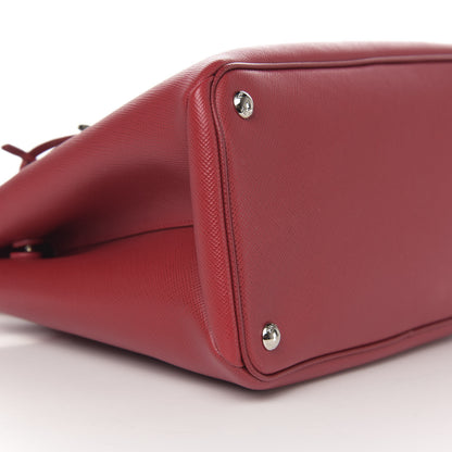 Prada Saffiano Cuir Twin Tote Fuoco 9 of 12