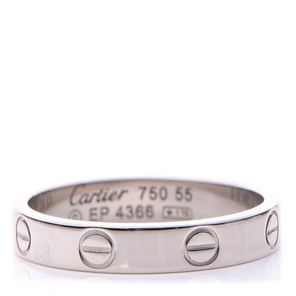 Cartier 18K White Gold 3.5mm LOVE Wedding Band Ring 55 7.25 3 of 6