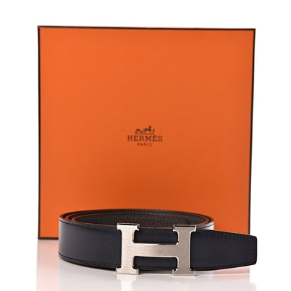 Hermes Box Togo 32mm H Belt 90 Bleu Marine Grey 8 of 8