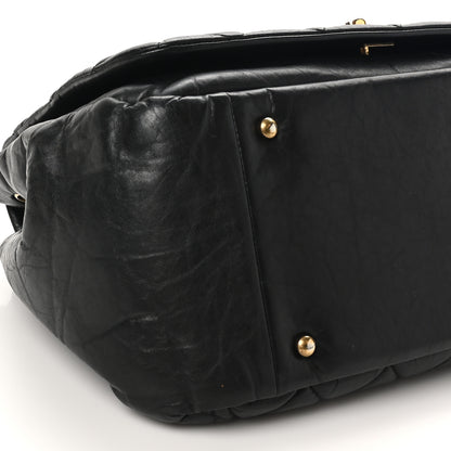 Chanel Aged Calfskin Quilted Large Pondichery Flap Black 9 of 10