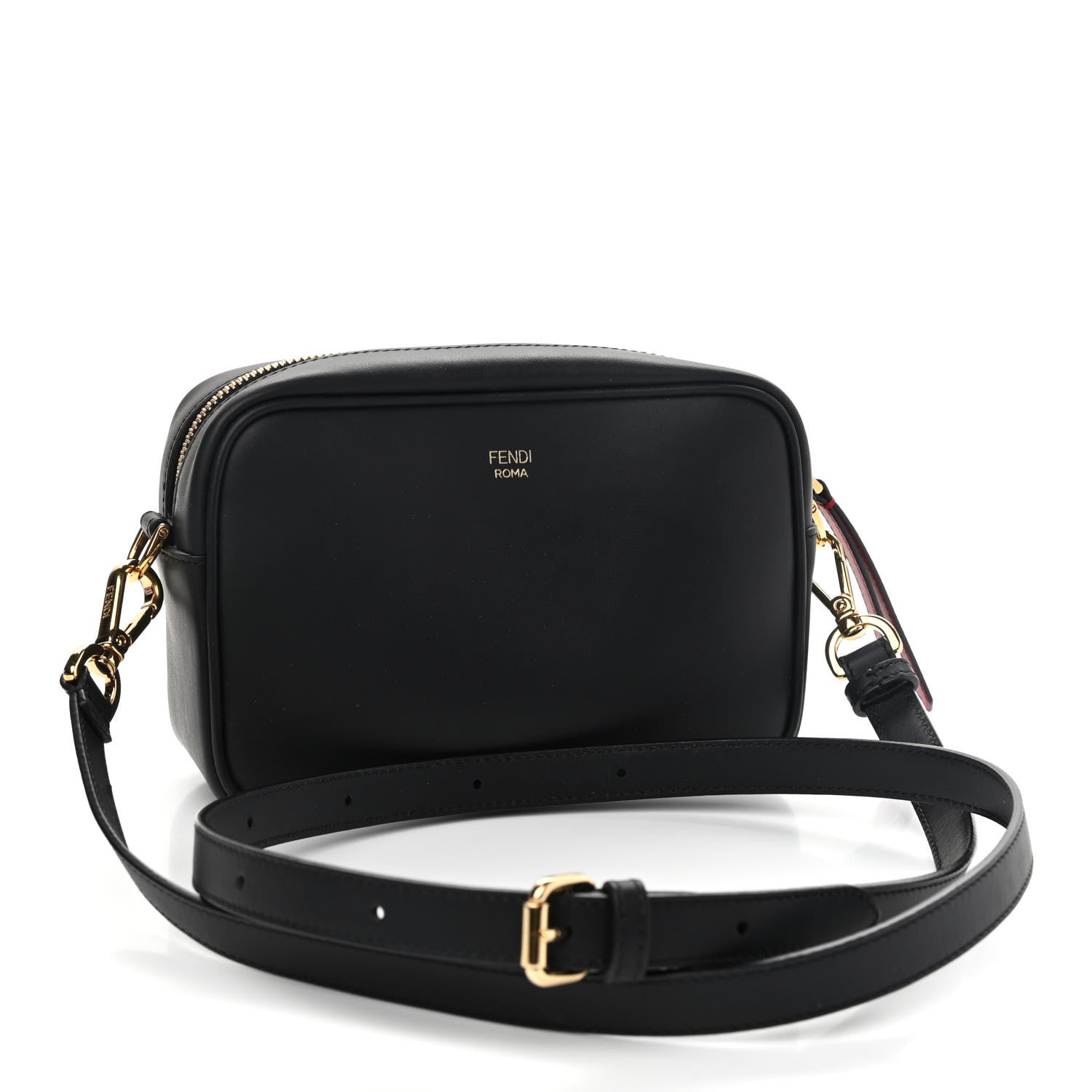 Fendi Vitello Century Bi-Color FF 1974 Embossed Mini Camera Case Maya Black 2 of 8