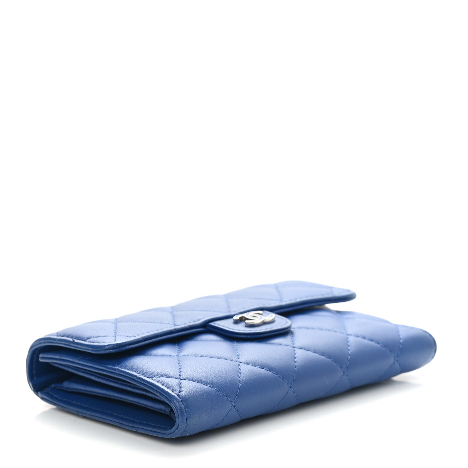 Chanel Lambskin Quilted Medium Flap Wallet Royal Blue 6 of 16