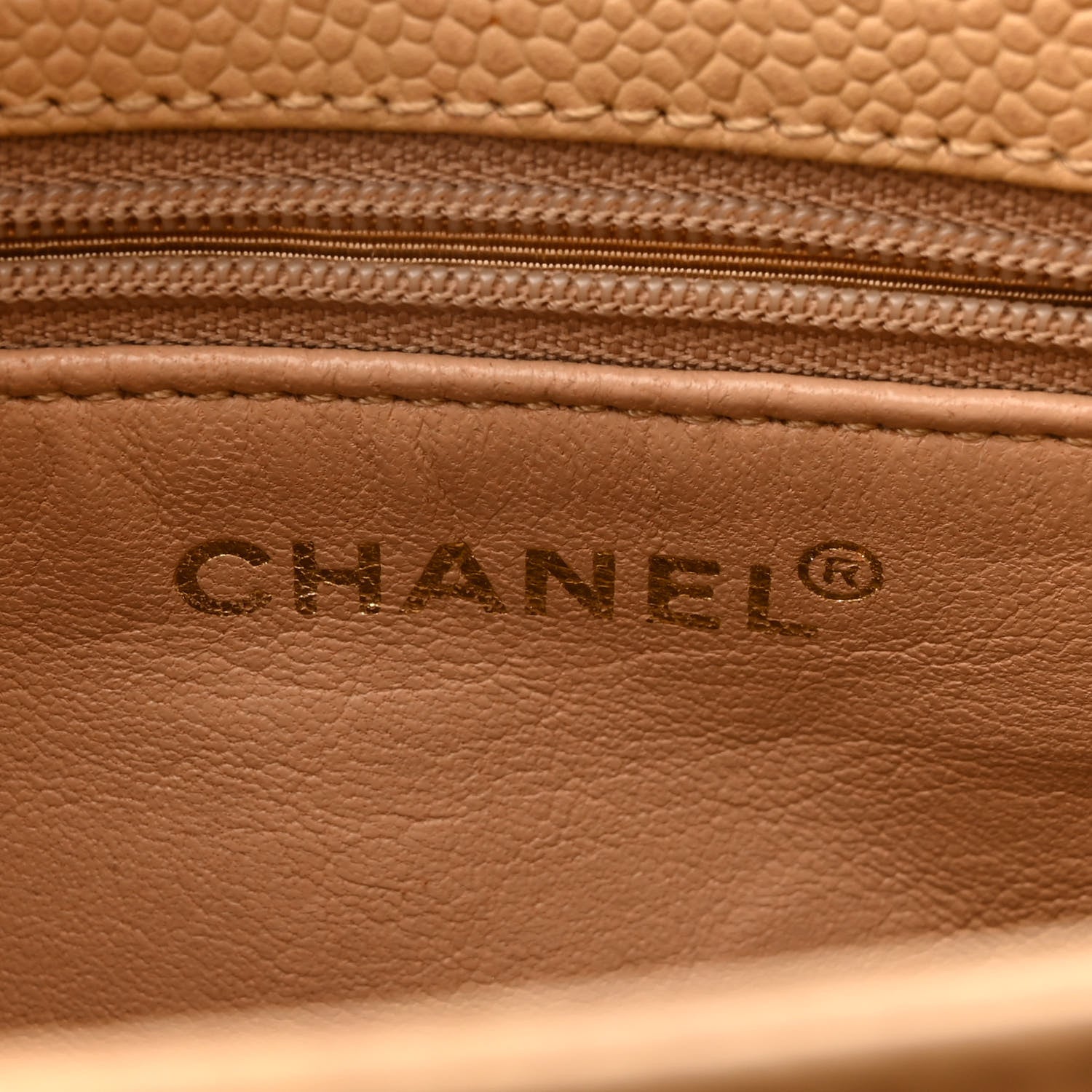 Chanel Caviar Flap Shoulder Bag Beige 5 of 14