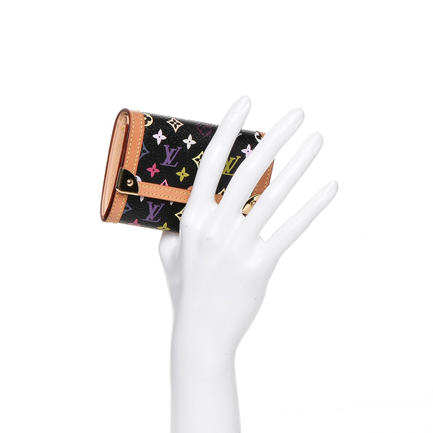 Monogram Multicolor Porte-Monnaie Plat Coin Purse Black