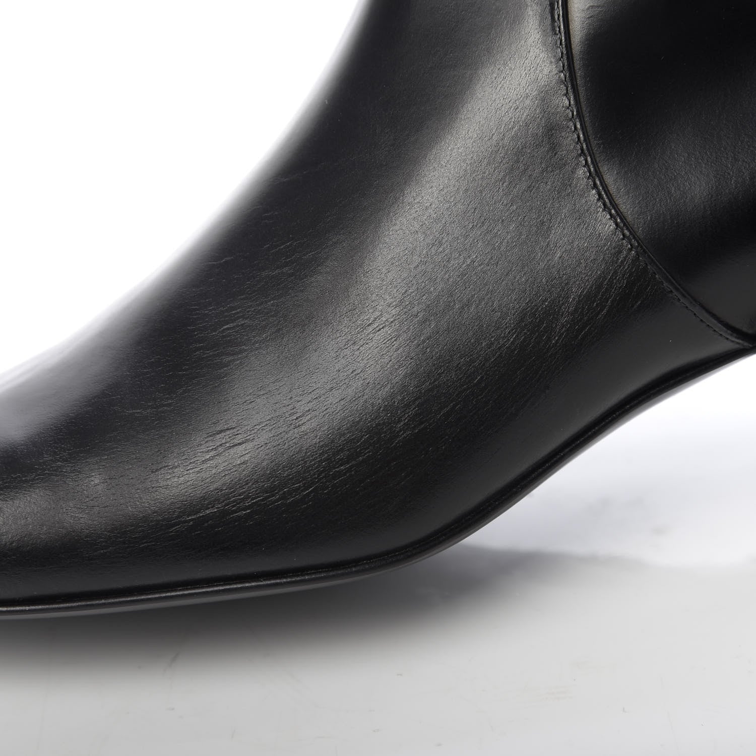 Saint Laurent Calfskin Knee High Boots 38 Black 8 of 10