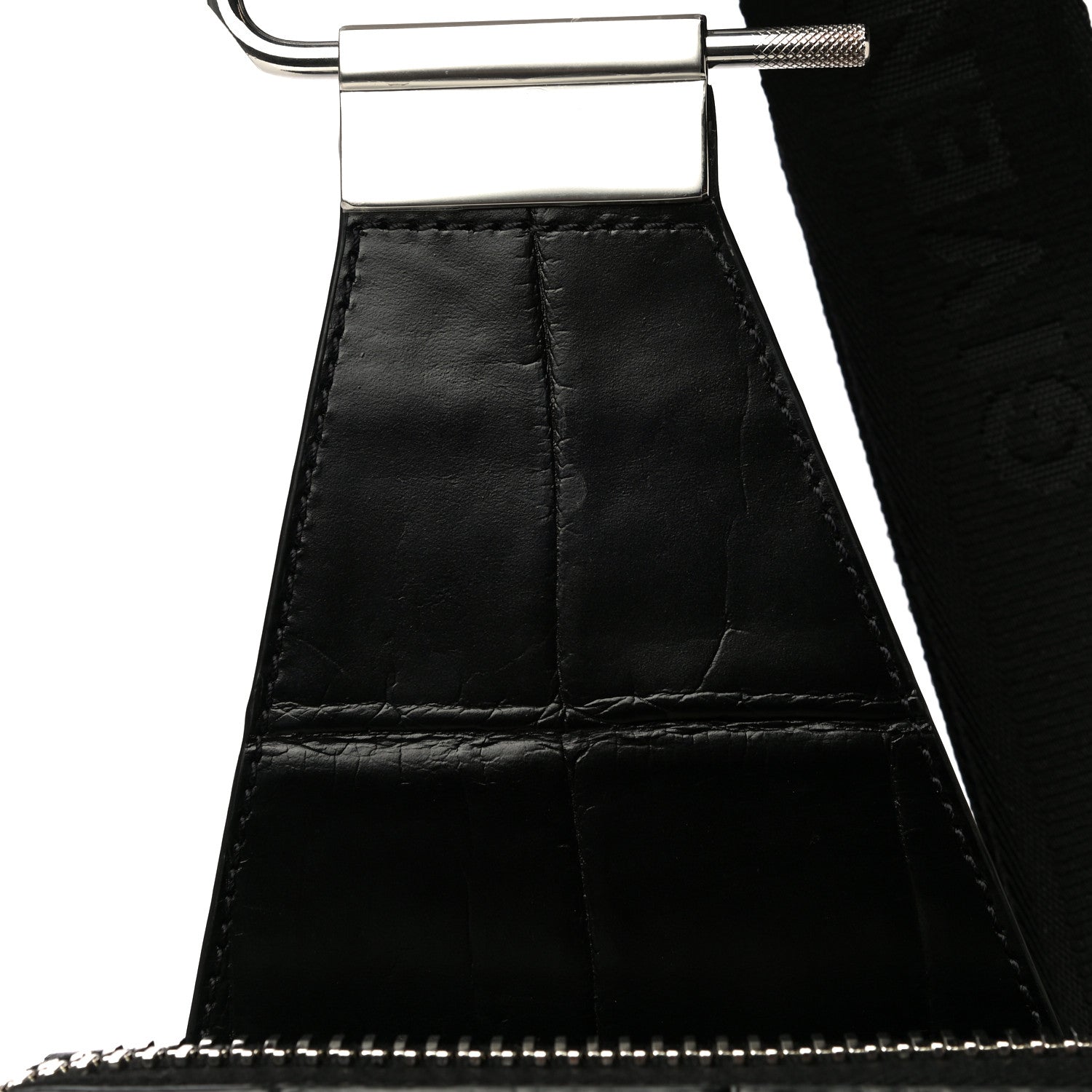 Givenchy Calfskin Crocodile Embossed Antigona U Crossbody Bag Black 11 of 12
