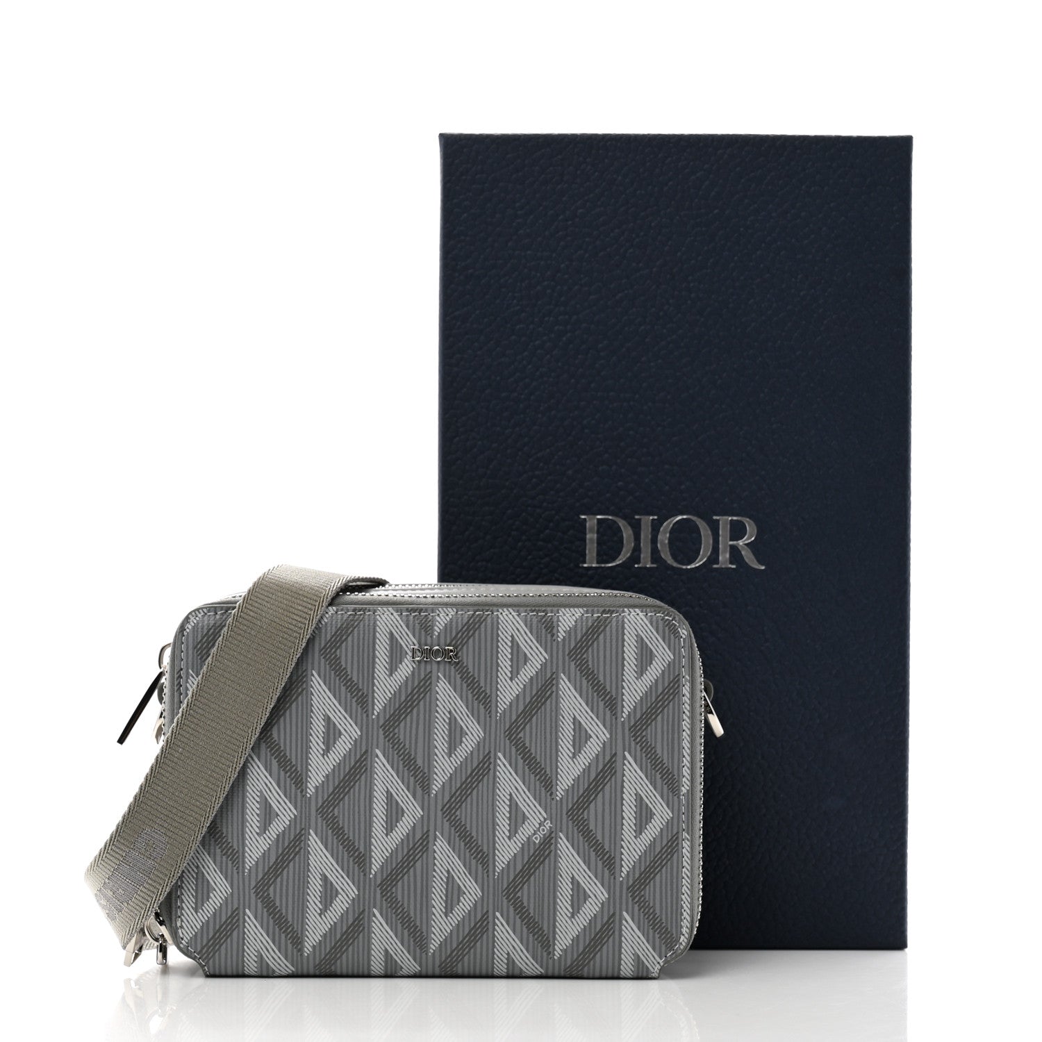 Christian Dior Coated Canvas CD Diamond Messenger Pouch Grey