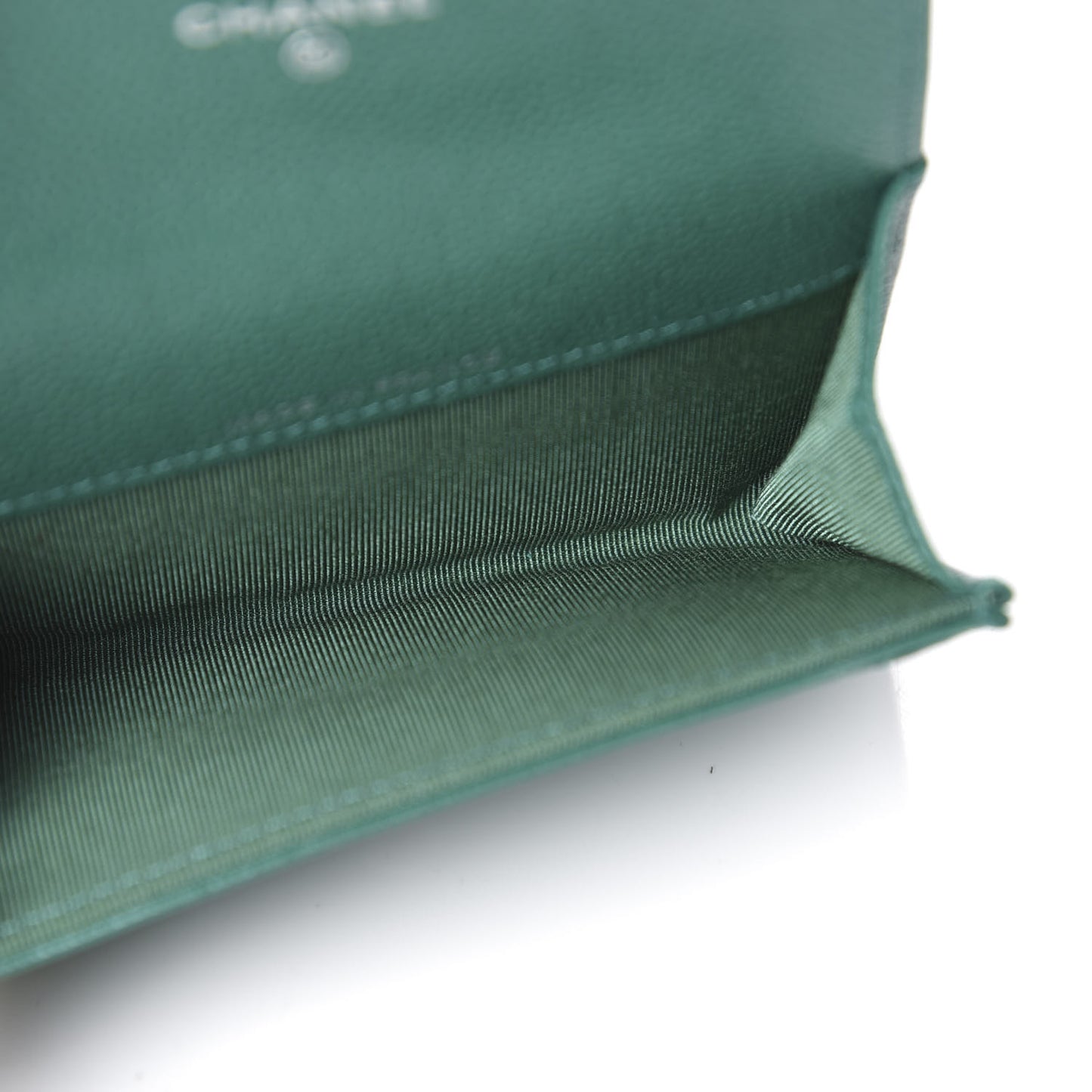 Caviar Quilted Card Holder Wallet Green