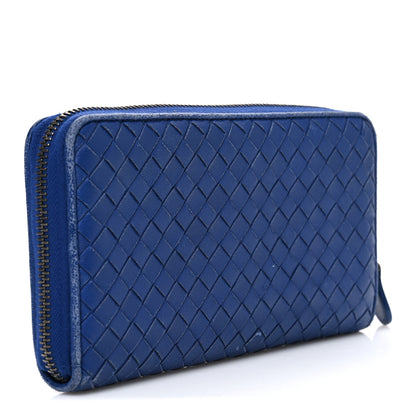 Bottega Veneta Nappa Intrecciato Zip Around Wallet Cobalt 3 of 7