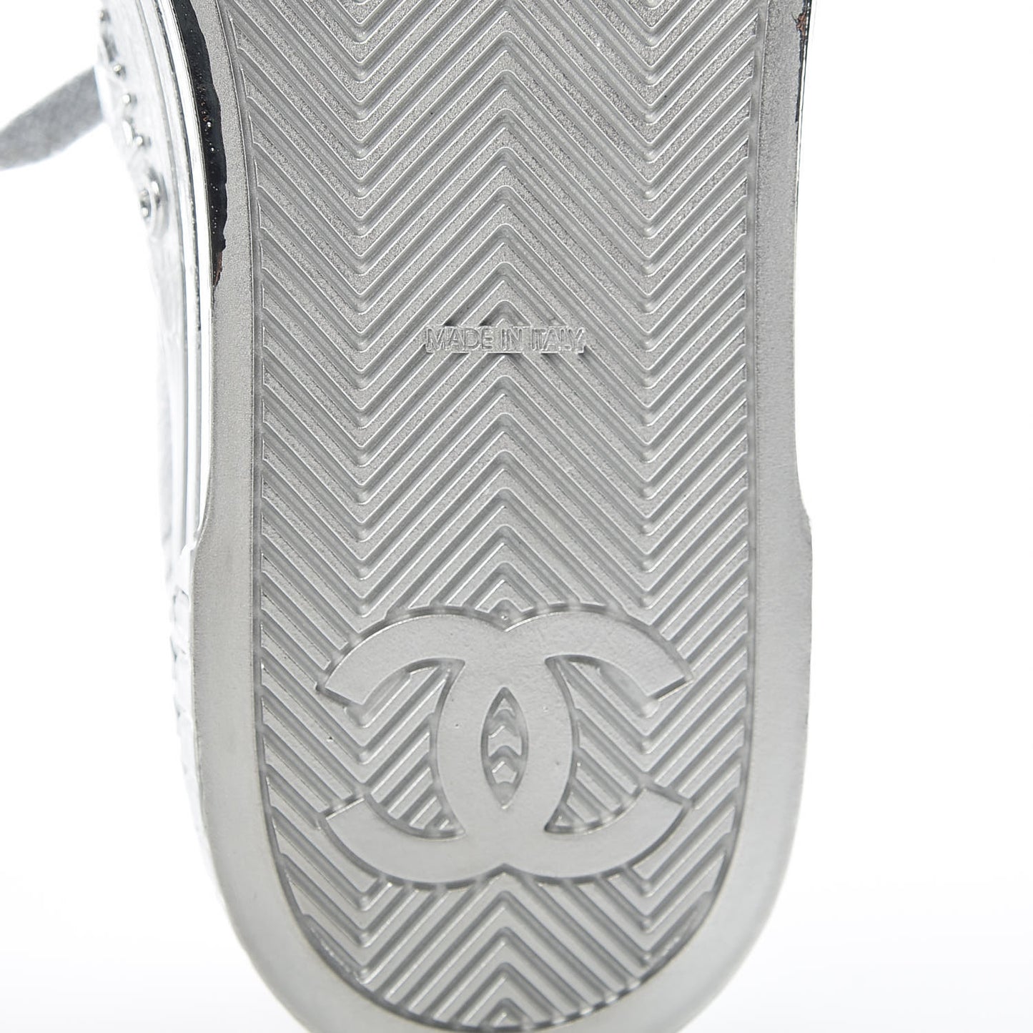 Laminated Lambskin Sneakers 40 Silver