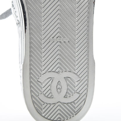 Chanel Laminated Lambskin Sneakers 40 Silver 5 of 9