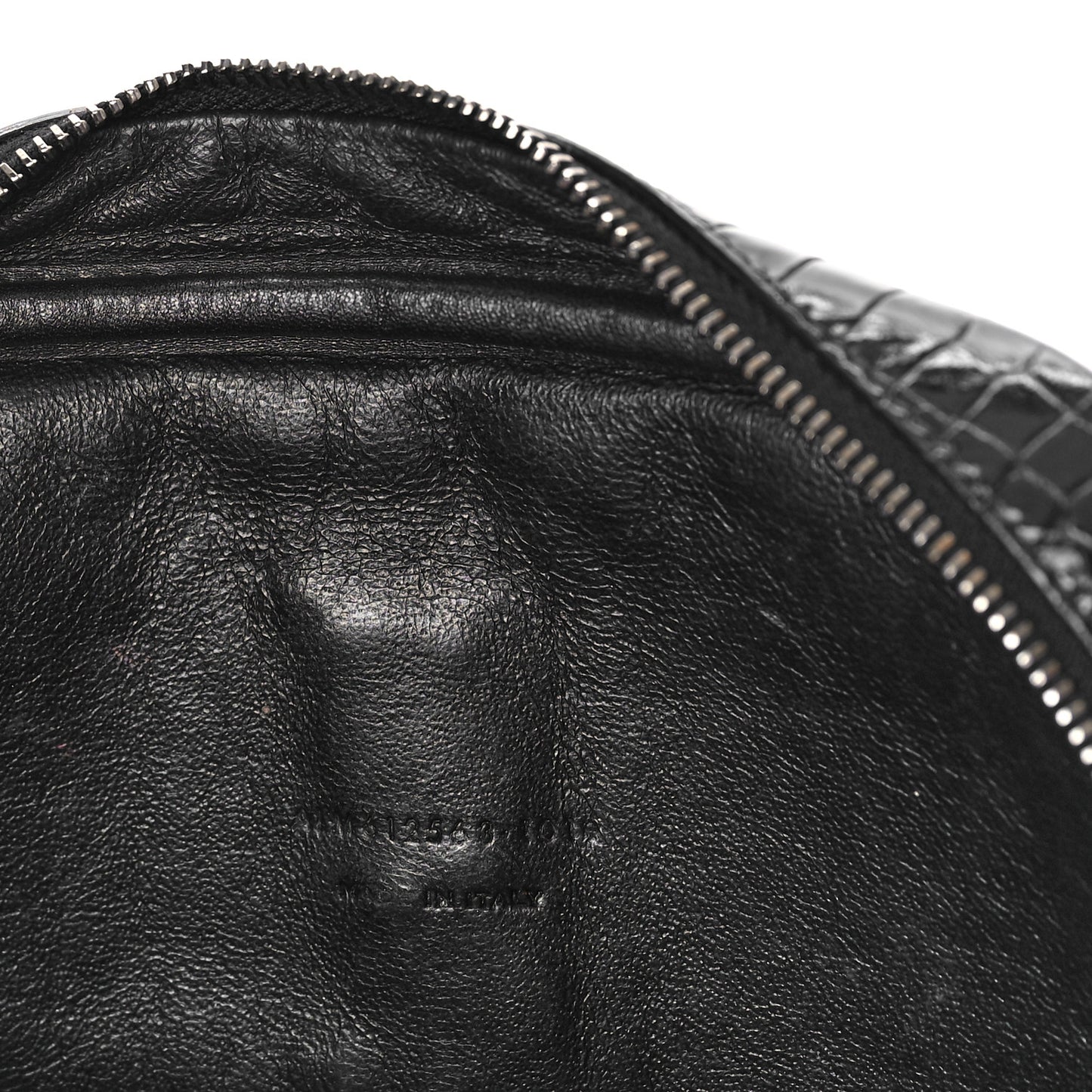 Calfskin Crocodile Embossed Monogram Mini Lou Camera Bag Black