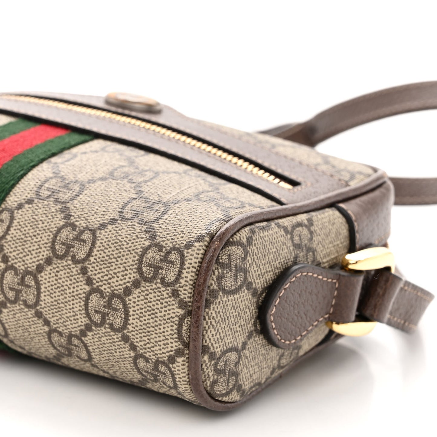 GG Supreme Monogram Web Mini Ophidia Shoulder Bag Brown