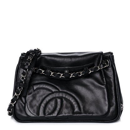 Chanel Calfskin CC Accordion Flap Black 1 of 11