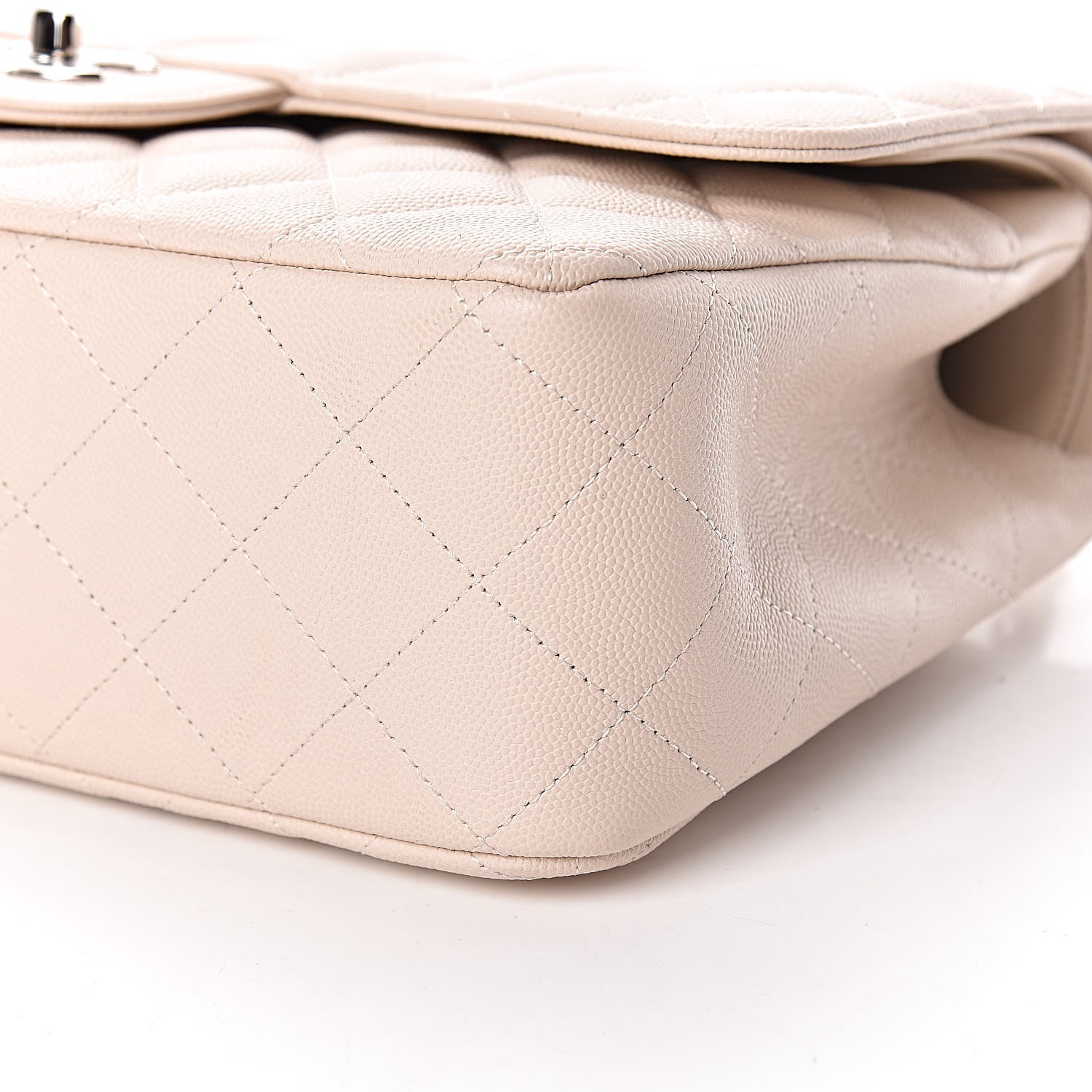 Chanel Caviar Quilted Jumbo Double Flap Light Beige 10 of 10