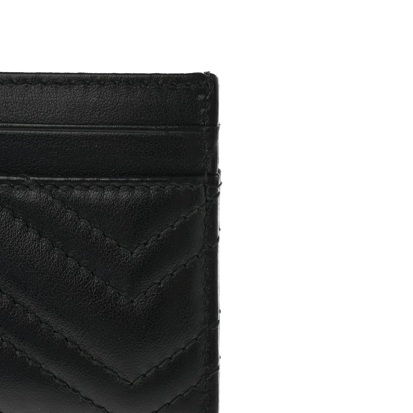 Calfskin Matelasse GG Marmont Card Holder Black