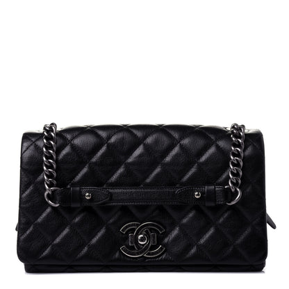 Chanel Goatskin Quilted Medium City Rock Flap Black 1 of 5