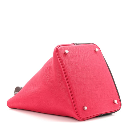 Hermes Taurillon Clemence Casaque Picotin Lock 18 PM Rouge Sellier Framboise 4 of 10