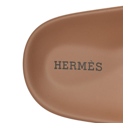 Hermes Suede Goatskin Womens Chypre Sandals 37 Rose Perle Black 8 of 10