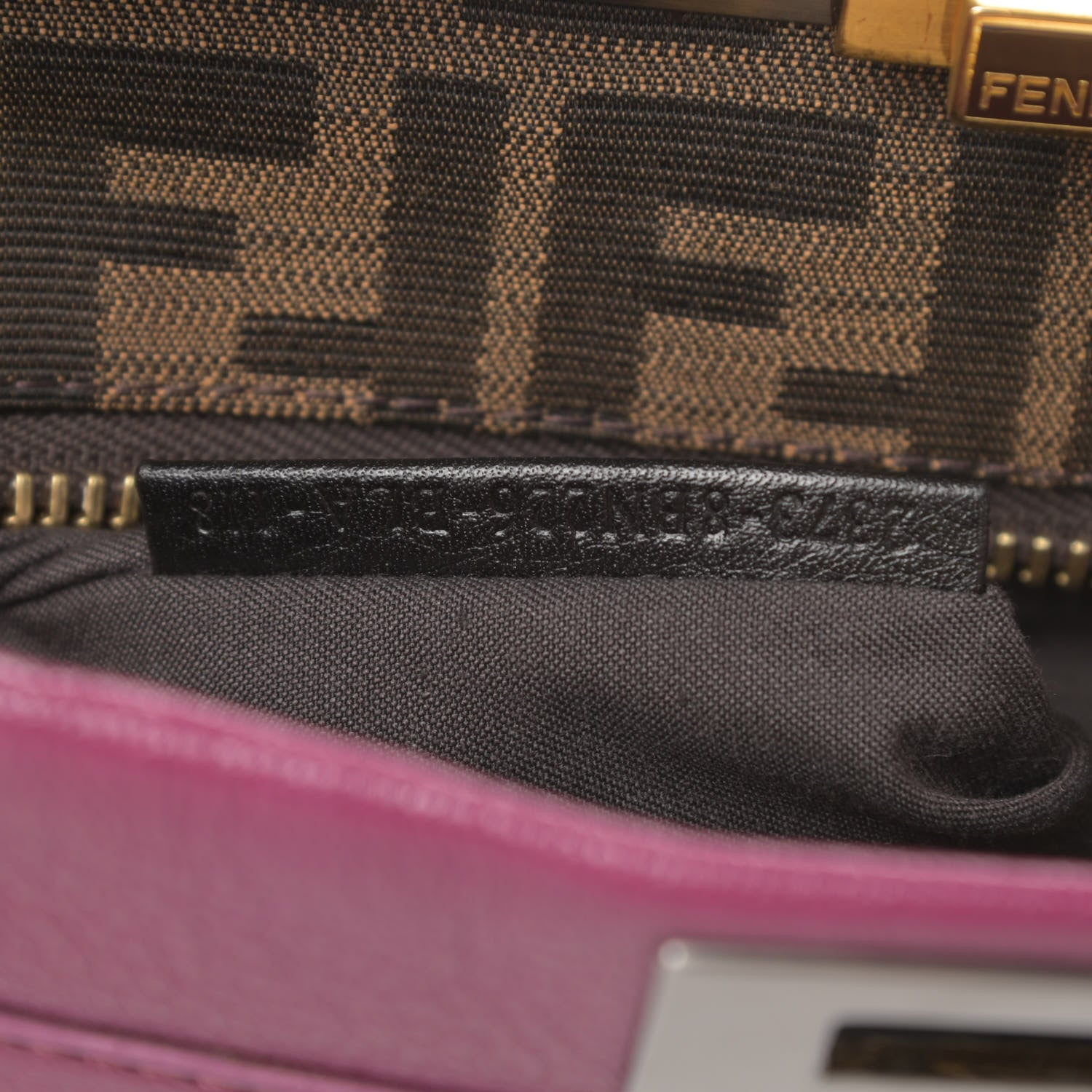 Fendi Goatskin Zucca Medium Peekaboo Iconic Satchel Ciclamino Tobacco Moro 9 of 15