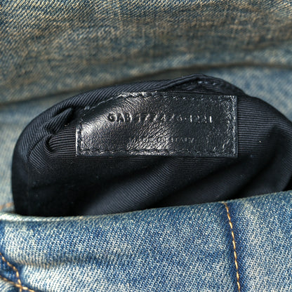 Saint Laurent Denim Quilted Small Loulou Puffer Monogram Chain Satchel Blue Cinnamon 7 of 10