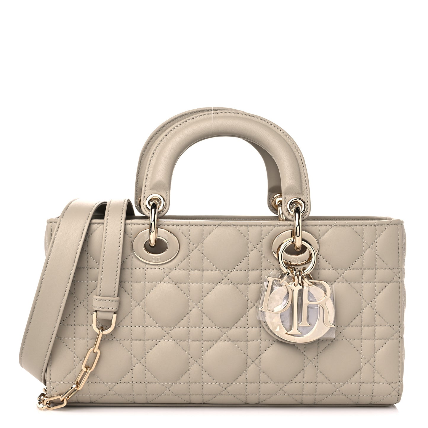Lambskin Cannage Medium Lady D-Joy Sand