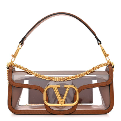 Valentino Garavani PVC Nappa Vlogo Loco Shoulder Bag Trasparente Selleria 1 of 10