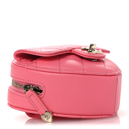 Chanel Lambskin Quilted CC In Love Heart Waist Belt Bag With Chain Pink 9 of 11
