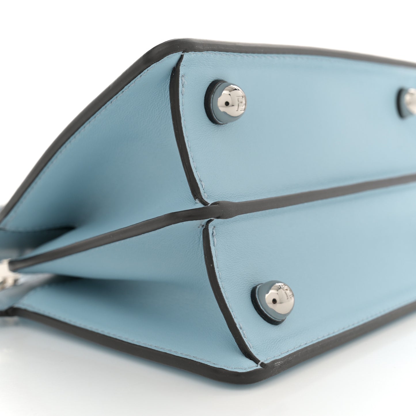 Shiny Nappa Petite Peekaboo I SEE U Satchel Azzurro Baby