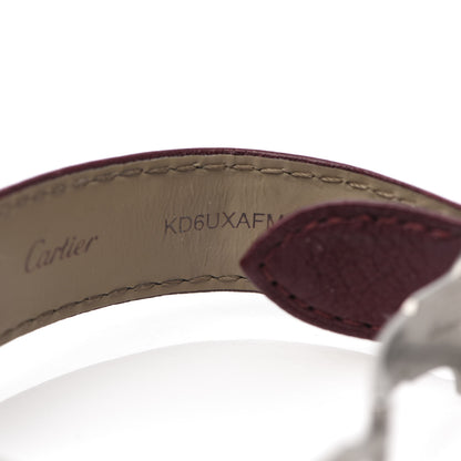 Cartier Stainless Steel Calfskin 24mm Tank Solo Quartz Watch Burgundy 7 of 10