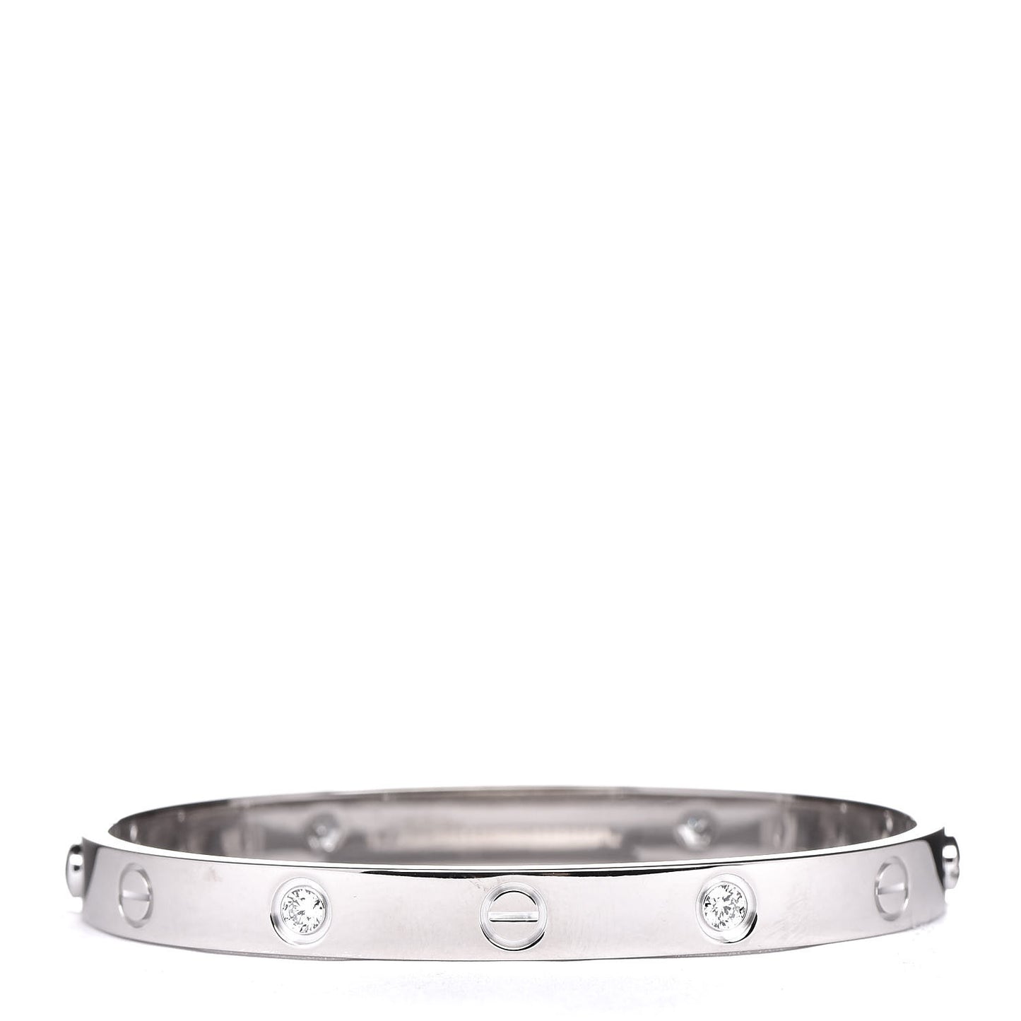18K White Gold 4 Diamond LOVE Bracelet 17
