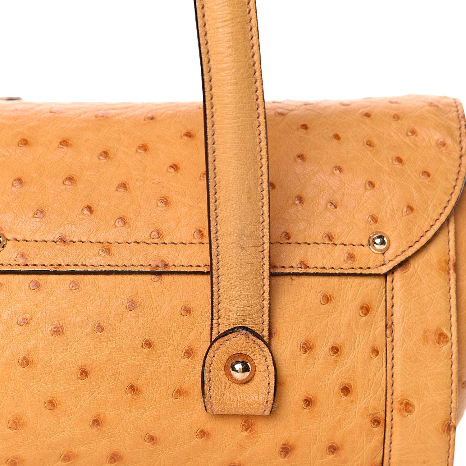 Gucci Ostrich Bamboo Bullet Bag Tan 11 of 13