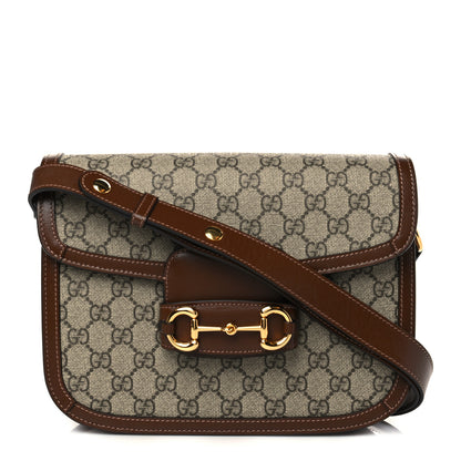 Gucci GG Supreme Monogram Horsebit 1955 Shoulder Bag Beige Brown Sugar 1 of 6