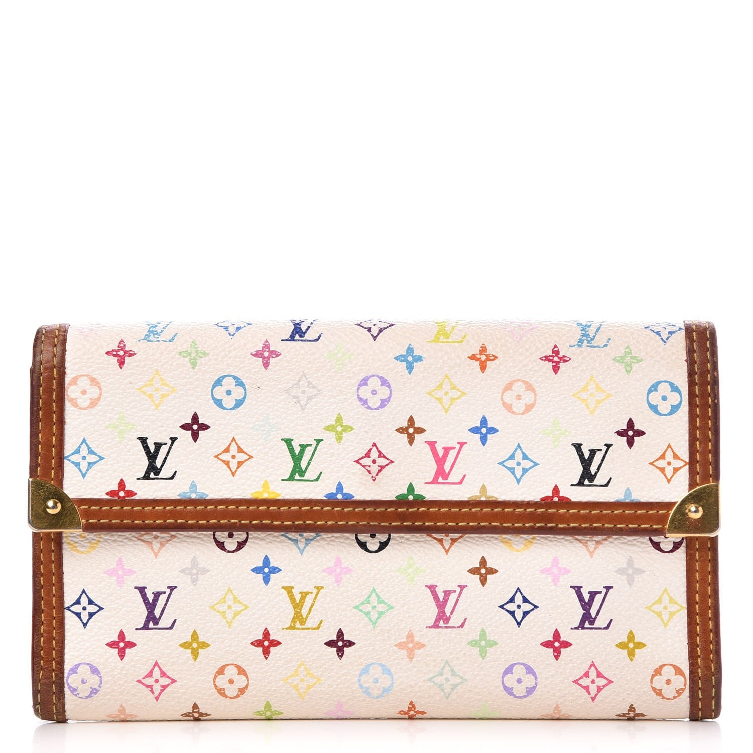 Louis Vuitton Monogram Multicolor Porte Tresor International Wallet White 1 of 11